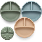 Eascrozn 3 Pack Divided Suction Plates For Toddler Dining