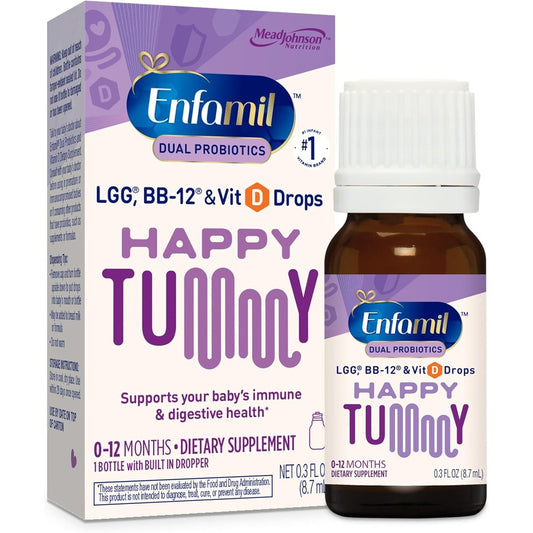 Enfamil Dual Probiotics and Vitamin D infant drops bottle front view
