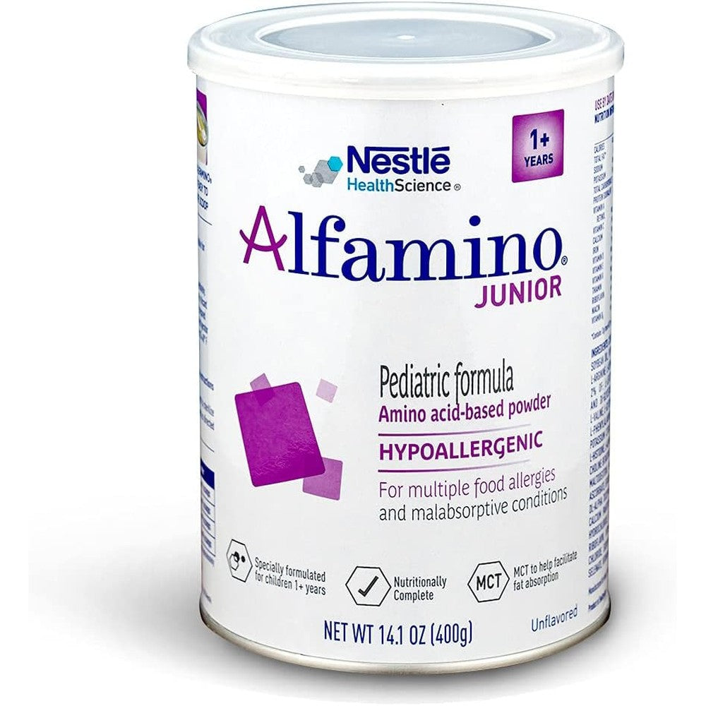 Alfamino Junior Pediatric Formula 14.1 Ounce canister front view
