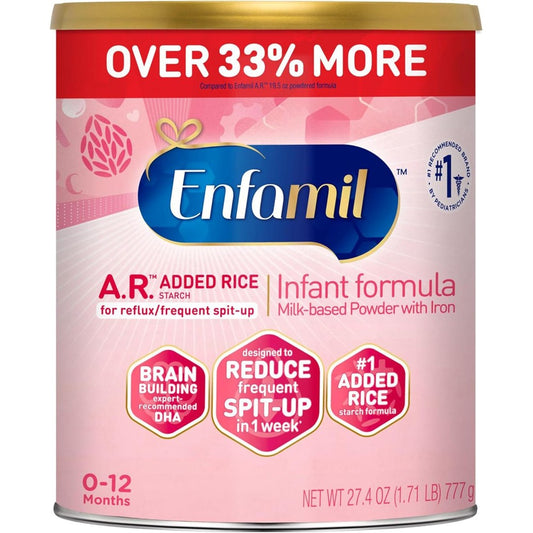Enfamil AR Infant Formula front view of powder canister for baby reflux
