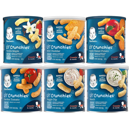 Gerber Lil' Crunchies Baked Grain Snack Variety Pack front view
