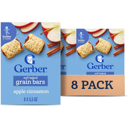 Gerber Toddler Soft Baked Grain Bars Apple Cinnamon pack front view