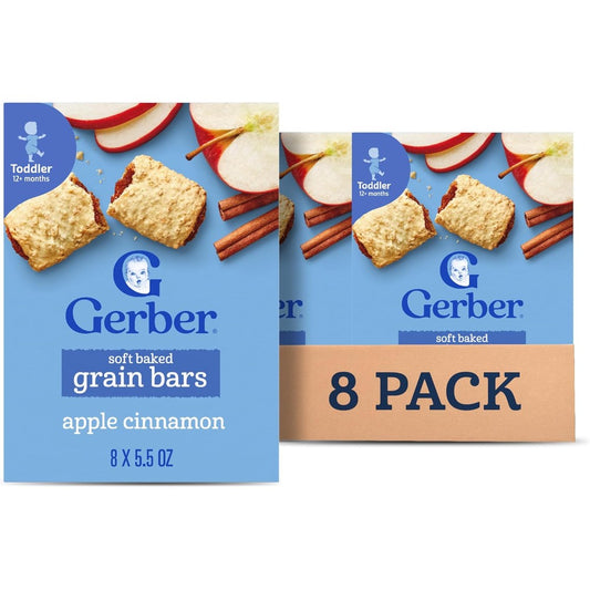 Gerber Toddler Soft Baked Grain Bars Apple Cinnamon pack front view