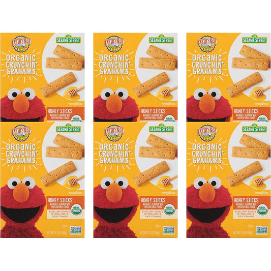 Earth's Best Organic Sesame Street honey graham sticks front of box