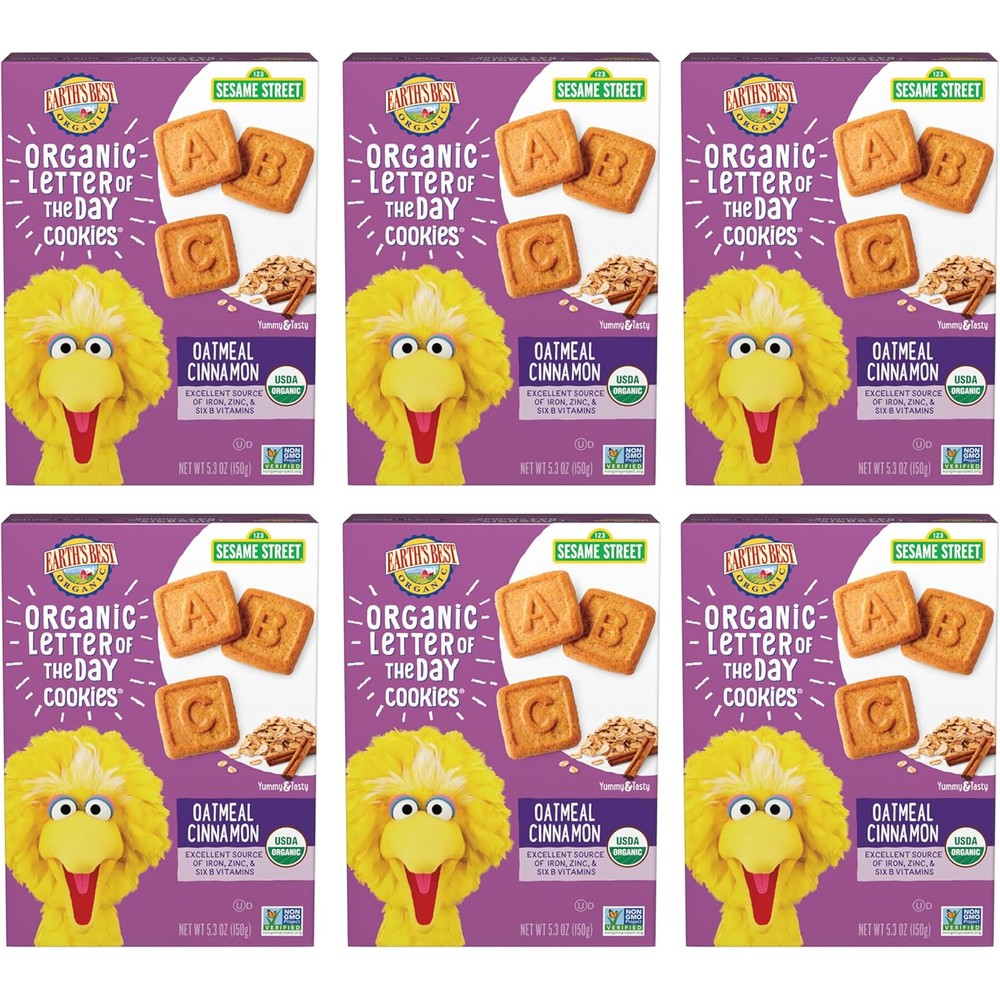 Earth's Best Organic Letter of the Day Cookies Oatmeal Cinnamon front view