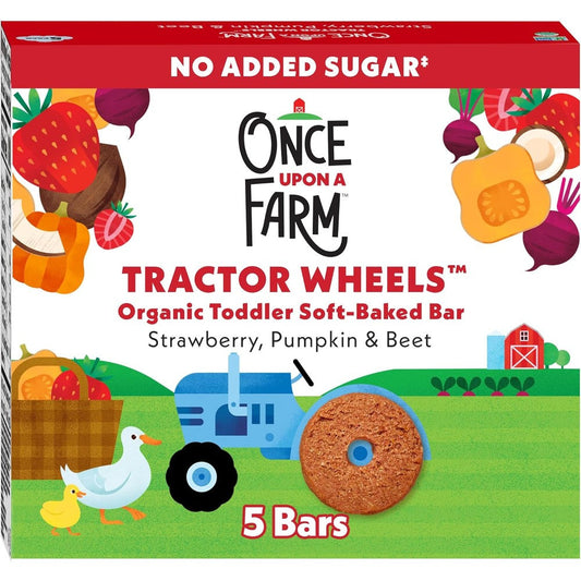 Once Upon a Farm Organic Tractor Wheels box front view