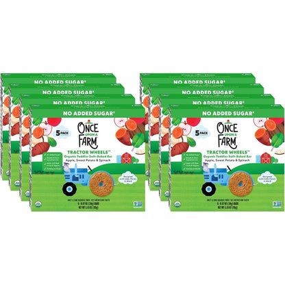 Once Upon a Farm Organic Toddler Soft Baked Bar pack front view clean baby snack