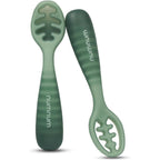 NumNum baby spoons set front view green pack for self feeding