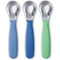 NUK Kiddy Cutlery Spoons 3 Pack front view premium stainless steel toddler self feeding utensils