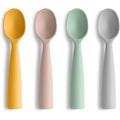 Vicloon silicone baby feeding spoons front view of 4 pack colorful infant utensils
