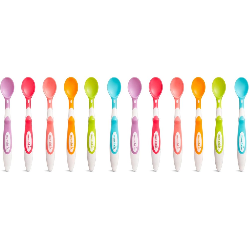 Munchkin soft tip baby spoons front view infant feeding utensils