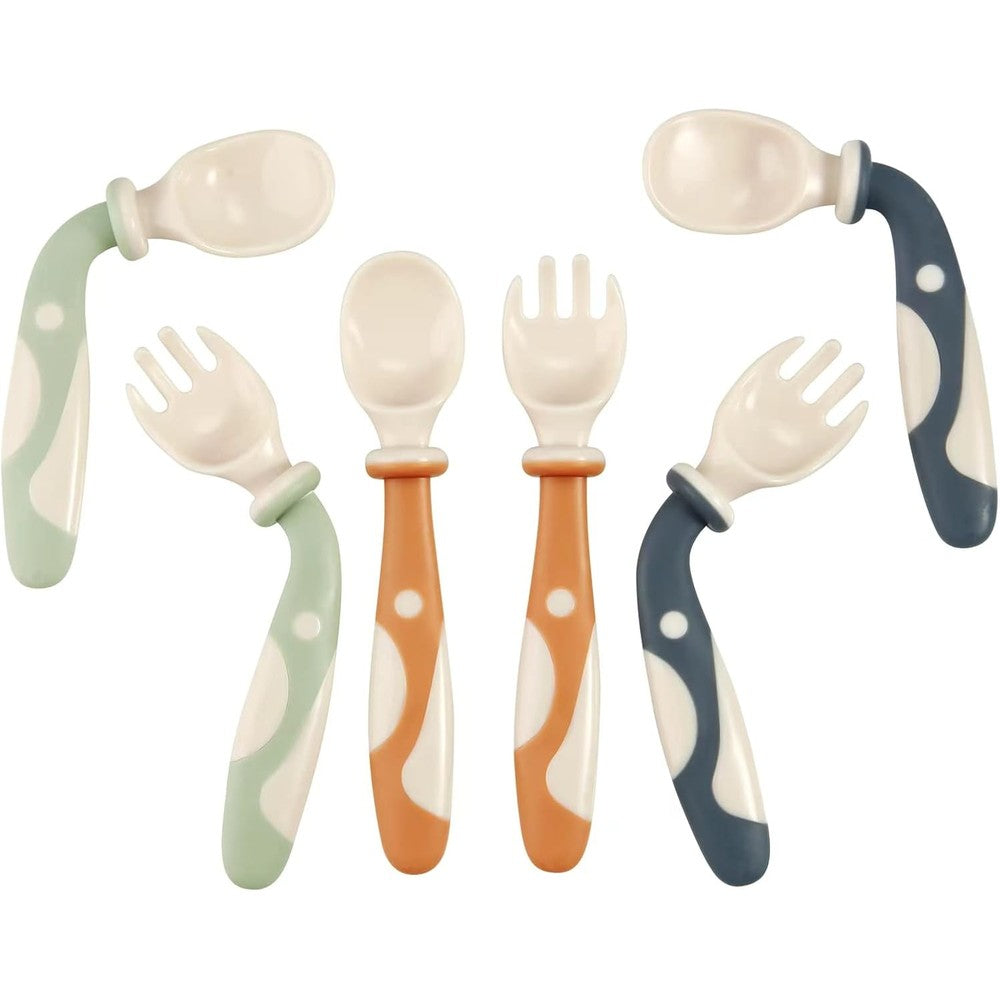 PandaEar baby bendable spoons and forks six pack front view of toddler training utensils set