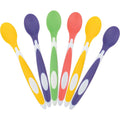 Dr. Brown's Soft Tip Toddler Feeding Spoons front view pack of six multicolor baby utensils