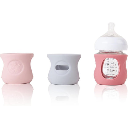 Huakener 3 pack silicone sleeves for Avent natural glass bottle front view