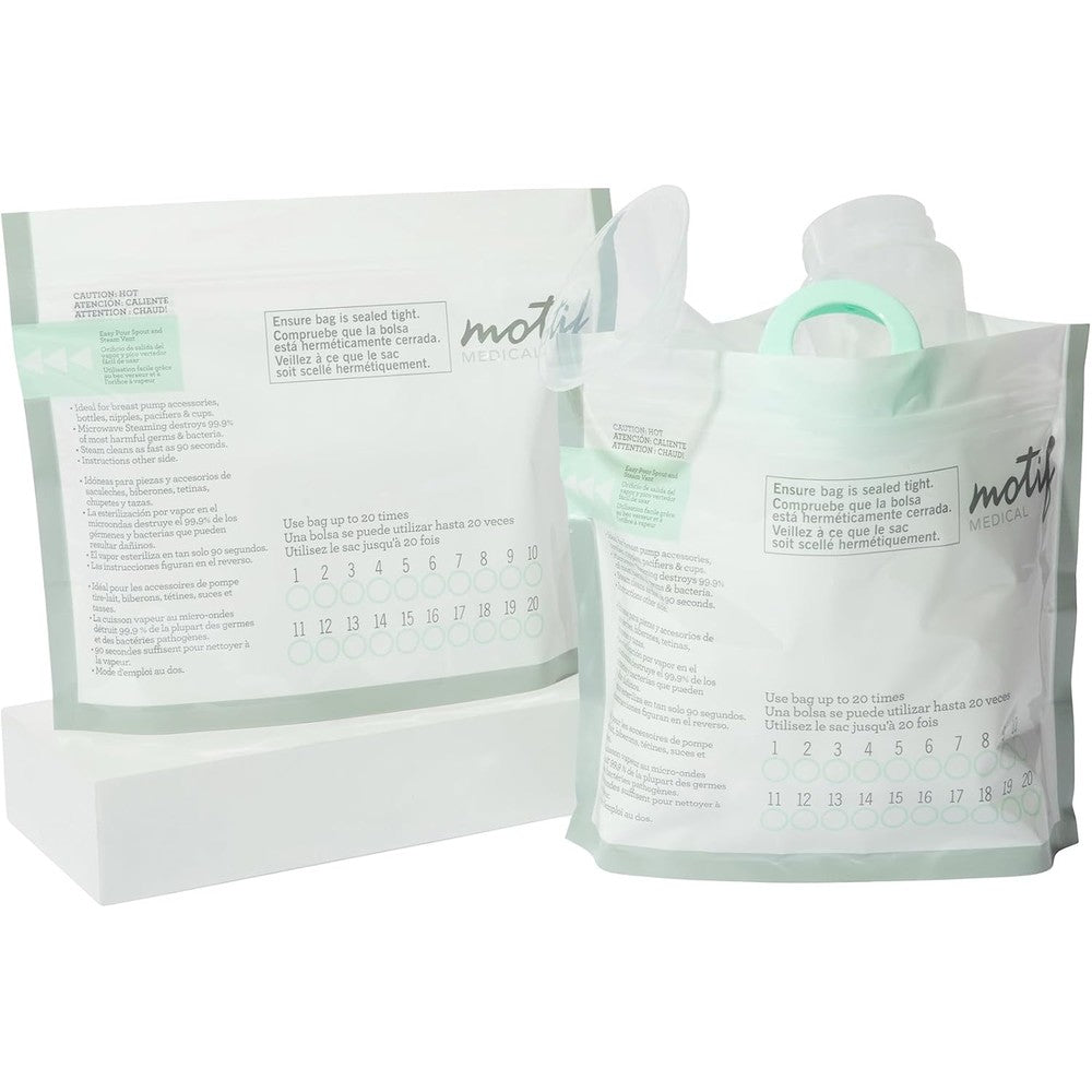 Motif Medical microwave steaming sterilizer bags front packaging view