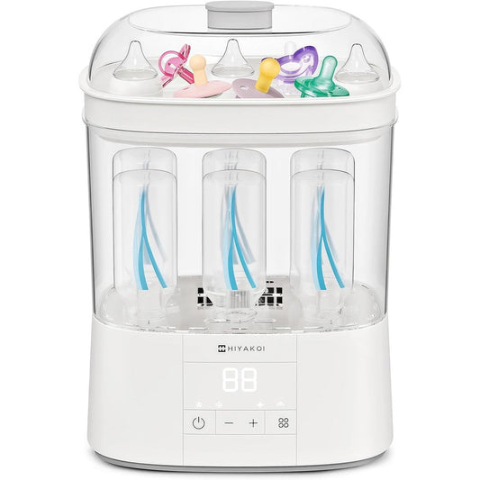 Hiyakoi electric steam baby bottle sterilizer and dryer front view