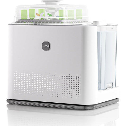 NCVI Baby Bottle Washer Sterilizer and Dryer machine front view on kitchen countertop