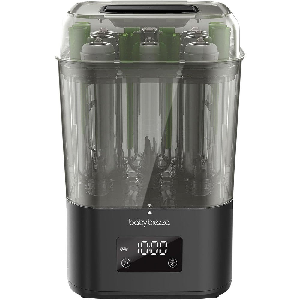 Baby Brezza SuperQuick 10 Minute Sterilizer and Dryer front view in matte black