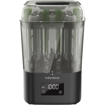 Baby Brezza SuperQuick 10 Minute Sterilizer and Dryer front view in matte black