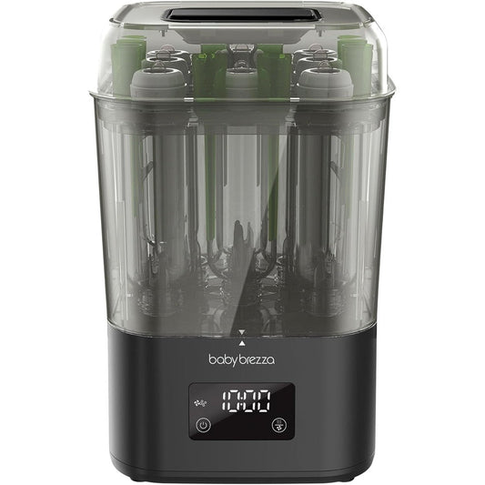 Baby Brezza SuperQuick 10 Minute Sterilizer and Dryer front view in matte black