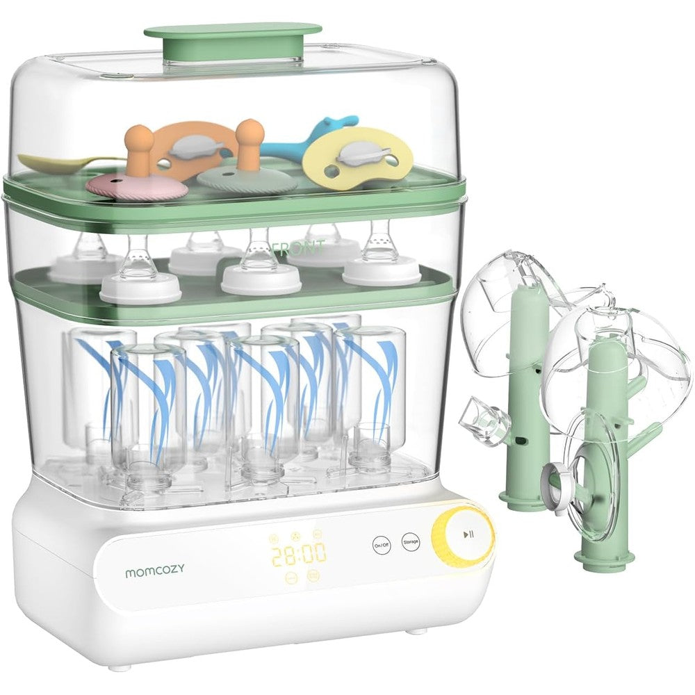 Momcozy 3-layer bottle sterilizer and dryer front view