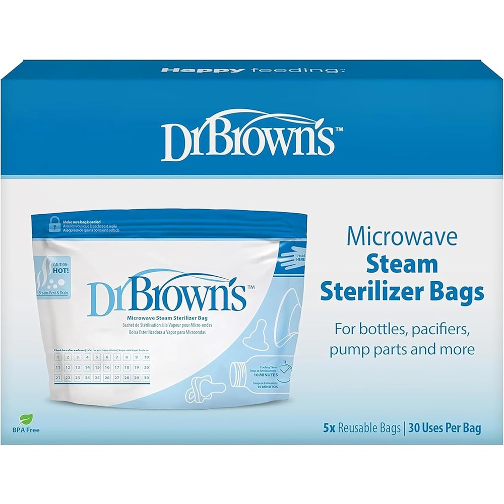 Dr. Brown's Microwave Steam Sterilizer Bags front view packaging
