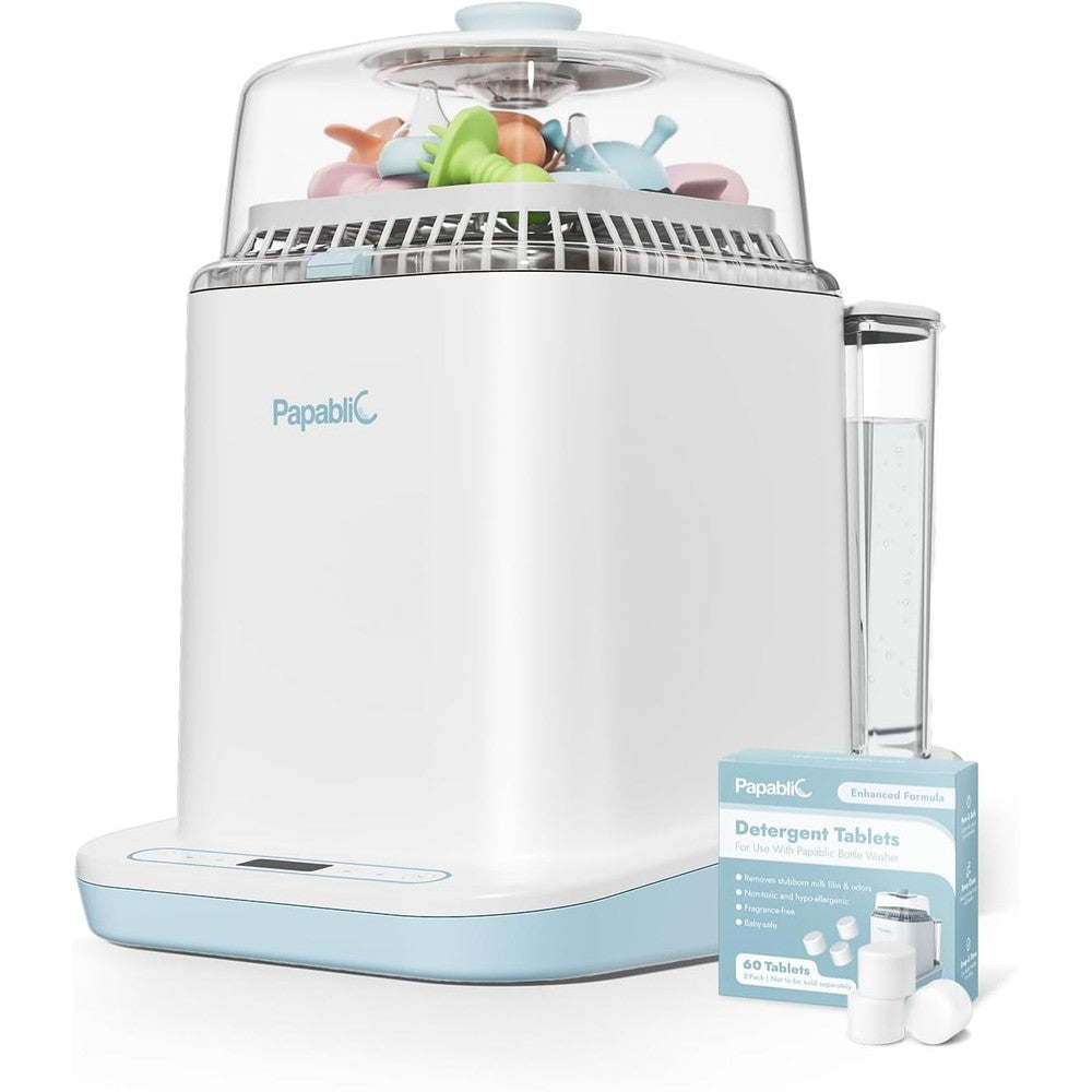 Papablic Bottle Washer Pro front view showing 4-in-1 cleaning interface