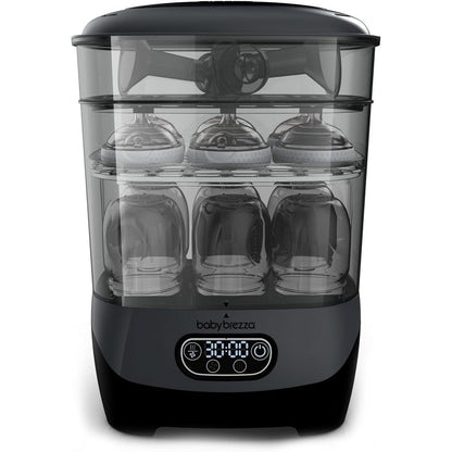 Baby Brezza Bottle Sterilizer and Dryer Advanced front view in charcoal