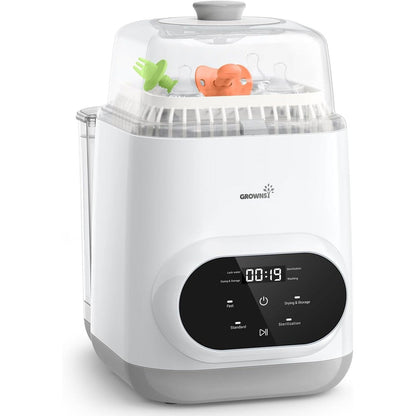 Grownsy EaseClean Bottle Washer Pro front view showing the sleek black finish