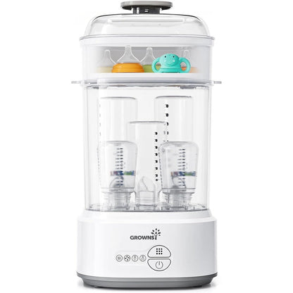 Grownsy compact electric steam bottle sterilizer and dryer front view