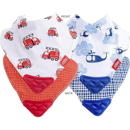 Nuby Reversible 2 Piece Teething Bib set front view
