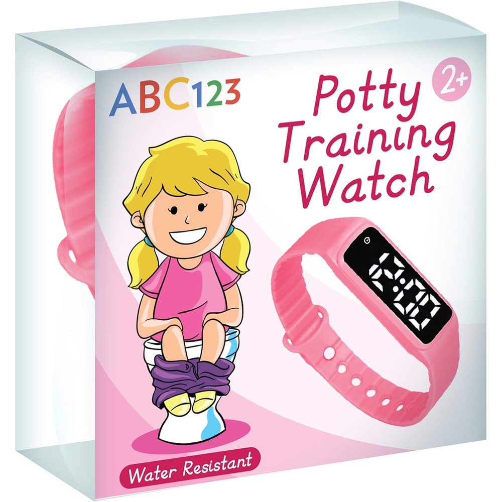 ABC123 Potty Training Watch pink front view wearable toddler accessory