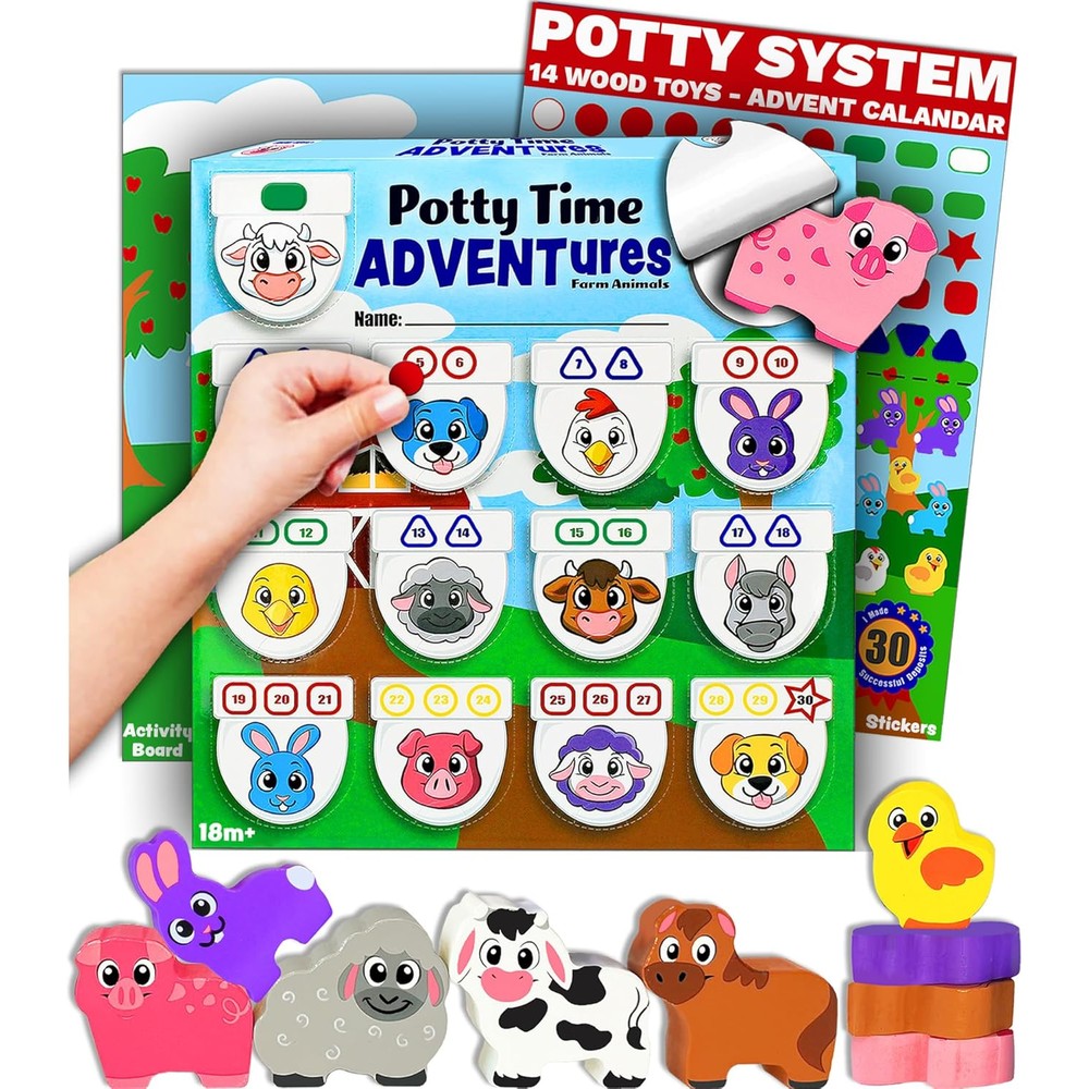 Lil Advents Potty Training Reward System farm animal set front view