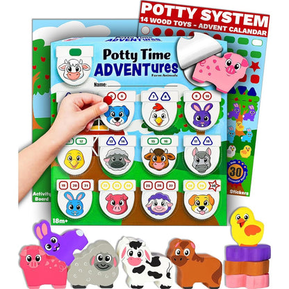 Lil Advents Potty Training Reward System farm animal set front view