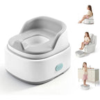 Lalalark 3-in-1 toddler potty training toilet front view in white and grey
