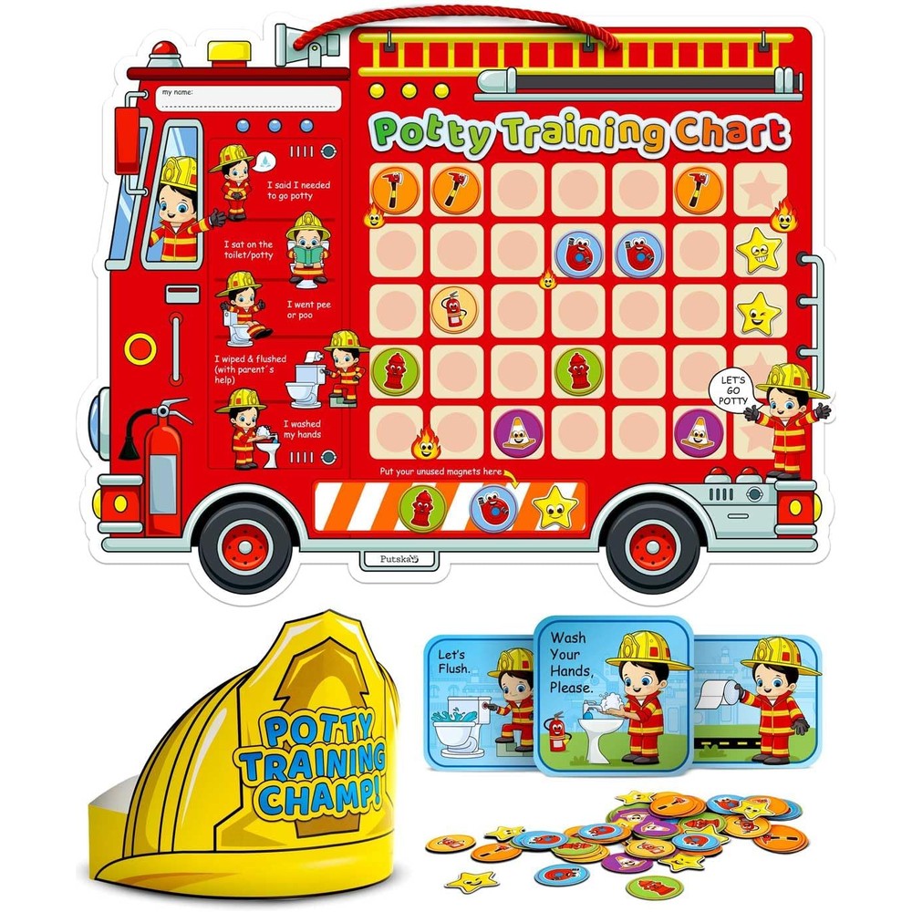 Putska Fireman Potty Training Chart set front view