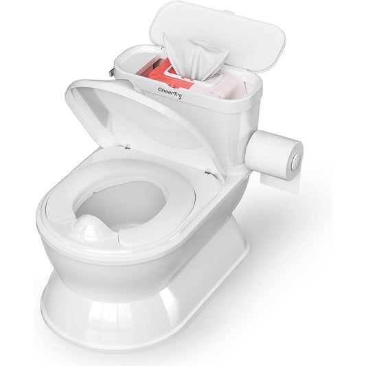 CheerTry 2-in-1 Toddler Potty Training Toilet front view with storage