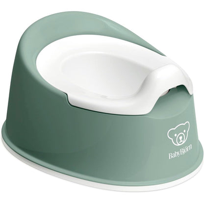 BabyBjörn Smart Potty Deep Green and White front view