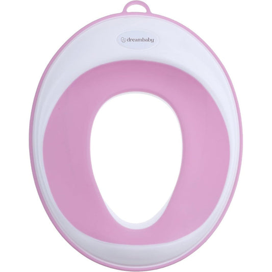 Dreambaby potty training toilet seat front view white and grey premium toddler trainer adapter