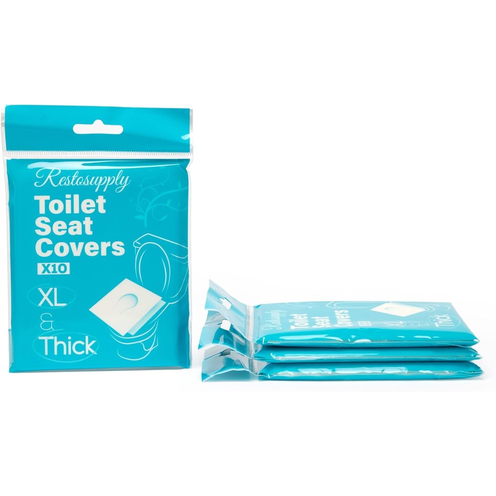 Restogoods extra large disposable toilet seat covers front view pack of forty pieces