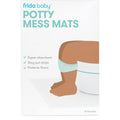 Frida Baby Potty Mess Mats front view of packaging box showing twenty disposable floor pads