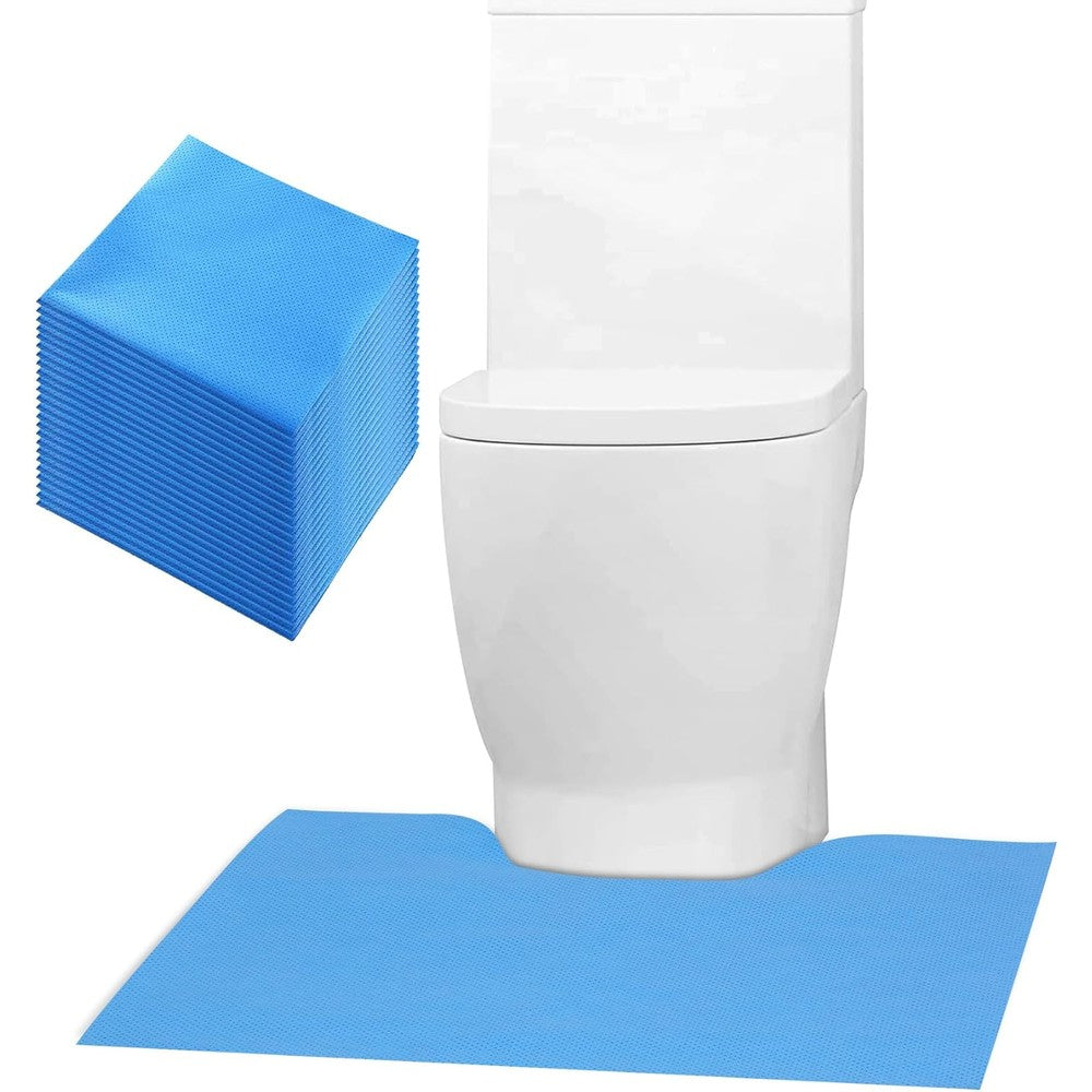 Miumoon disposable toilet mats front view showing the U-shaped design around a commode base.