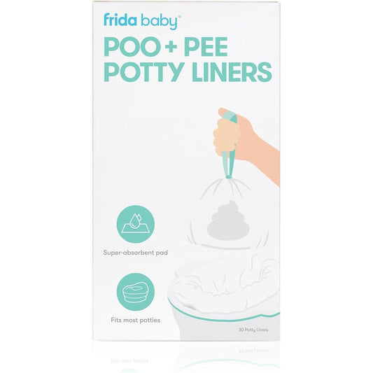 Frida Baby Poo And Pee Potty Liners 30 count retail box front view showing product branding
