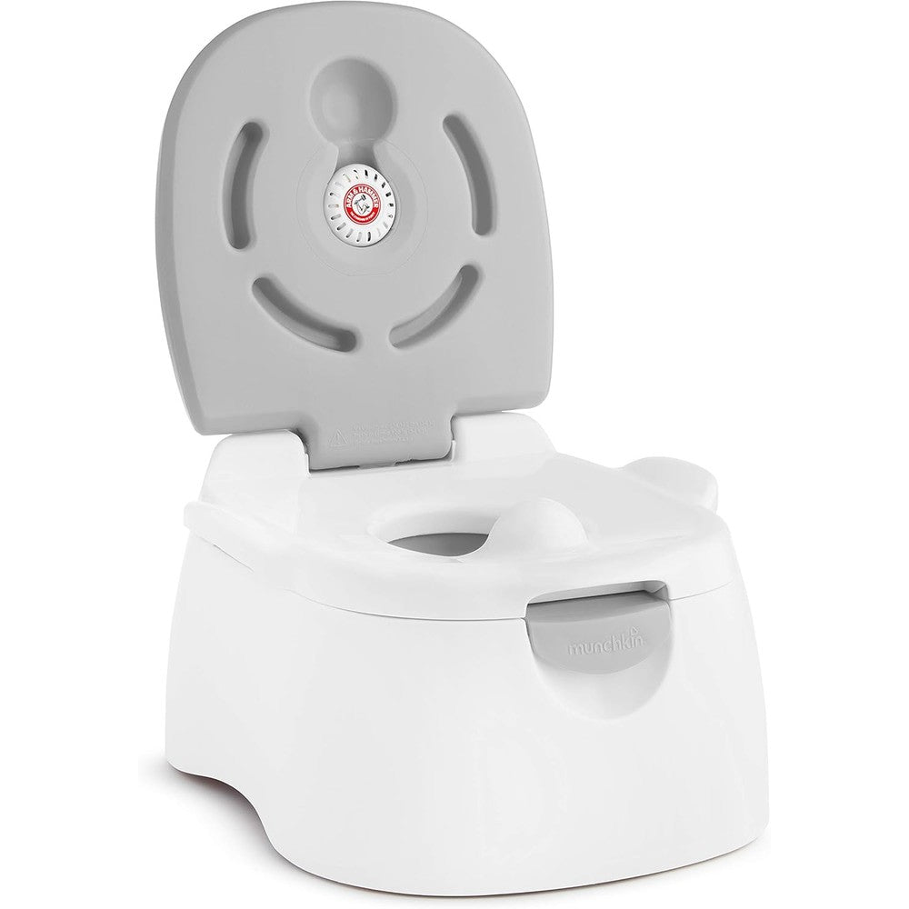 Munchkin Arm and Hammer multi stage 3 in 1 potty chair in grey front view