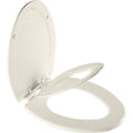 Mayfair NextStep2 toilet seat elongated biscuit front view for family bathroom setups