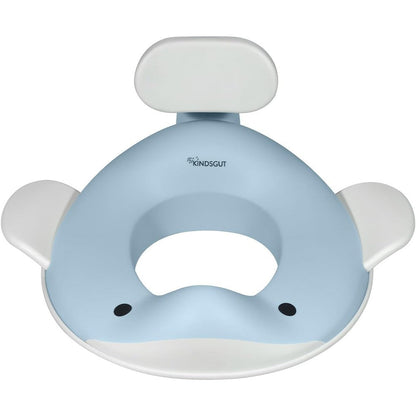 Kindsgut whale potty training seat light blue front view for toddler toilet training