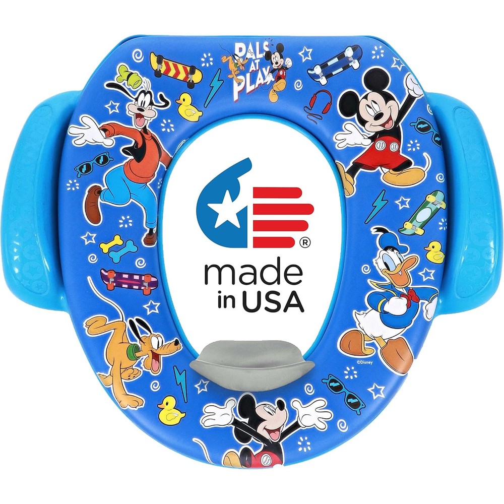 Disney Mickey Mouse Pals at Play soft potty seat front view cushioned toddler toilet trainer
