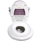 Bath Royale Kingsport potty training toilet seat front view with adult ring and toddler ring lowered