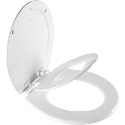Mayfair NextStep2 slow close toilet seat with built in toddler potty training seat front view