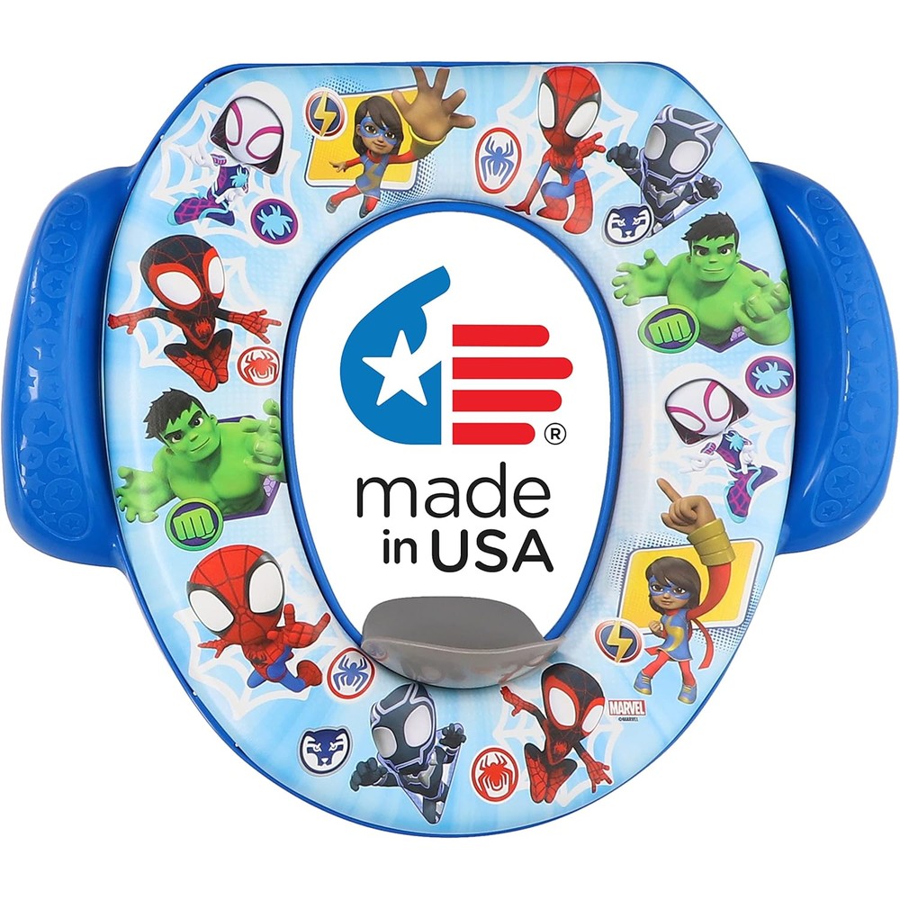 Ginsey Spidey and His Amazing Friends soft potty seat front view cushioned toddler toilet trainer